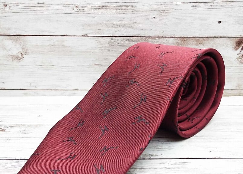 非売品ネクタイ】日本道路公団（JH）ロゴ入り 総柄ネクタイ ワイン