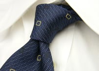 【マルタカ】サカゼン扱い　ウォッシャブルネクタイ　シルク混【紺系】【USED】