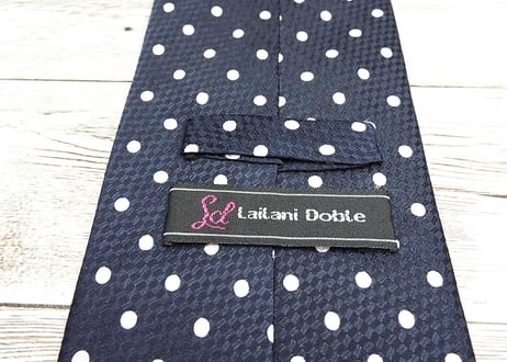 【当店オーナーのお勧め】Lailani Doble（KOWA扱い） ポカドット柄ネクタイ　ネイビー紺　15000071