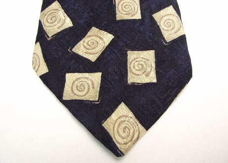 イギリス製のカジュアル向きな１本｜チェスターバリー｜CHESTER BARRIE｜ネイビー系総柄ネクタイ【USED】0302