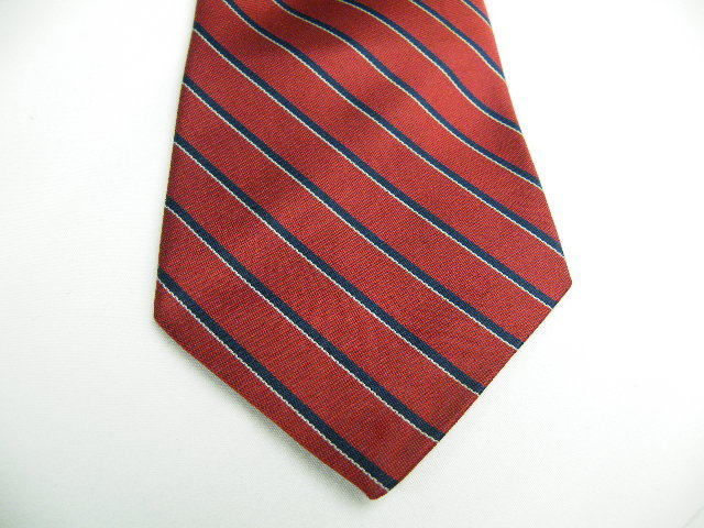 勝負のレッド！？【FAGIC】ストライプネクタイ【赤紺系】【USED】1207  