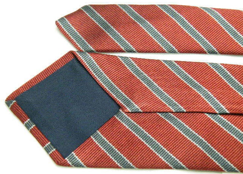 レッド（エンジ）系ネクタイ【MEN'S GRACE】基本のストライプ柄