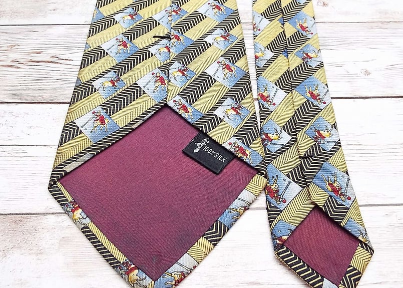 ヴィンテージネクタイ】Massimo Imperiali ポロ POLO柄ネクタイ ブロン