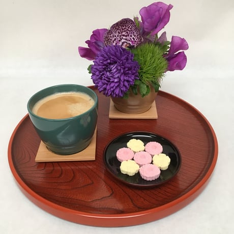 《花と漆器と色》クリスマス（冬）