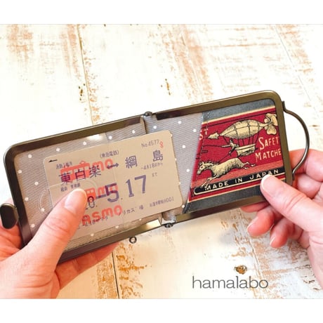 【HA-2118】押し口金 7.5cm角型/足長タイプ (グレー×マット加工)