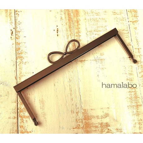 【HA-1799】19cm浮き足口金/(新リボン×ブラック)