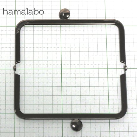 【HA-1397】12cm/角型口金(ブラック)-碁石つまみ-