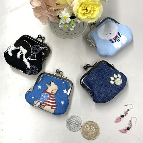 【対象口金購入で無料ダウンロード】KT-1034がま口小銭入れの型紙＆レシピ(マチなし-ペッタンコ)【 5.5cm用】