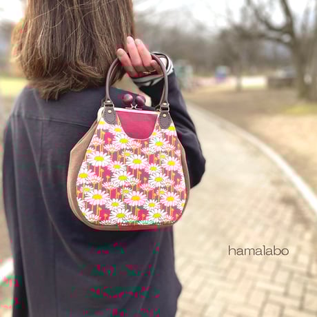 【KT-2133】がま口あおりプチバッグの型紙＆レシピ【12cm/角型用】