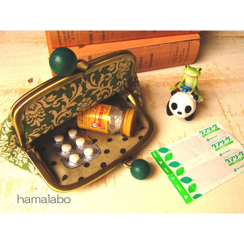 KT-2026】仕切りがま口の財布(ペッタンコ)の型紙＆レシピ【12cm/三枚口