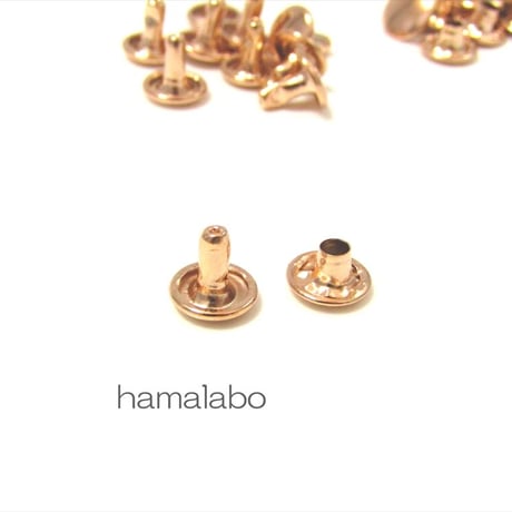 【HA-652】大カシメ両面　並足×10組セット(ローズゴールド・ピンクゴールド)