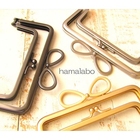 5月12日販売開始！【HA-1888】親子口金12cm(新リボン×ソフトゴールド)