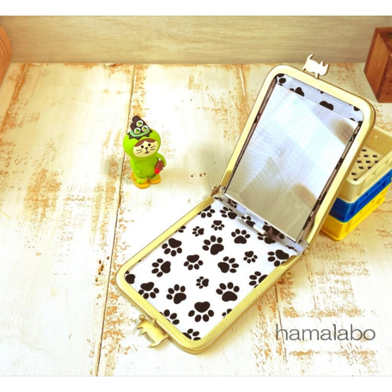 KT-2100】縦型がま口ミラーケース(立て鏡＆手鏡)の型紙＆レシピ【7.5cm