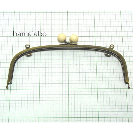 【HA-1269】20.4cm/くし型(白玉×アンティークゴールド)・兼用カン付き