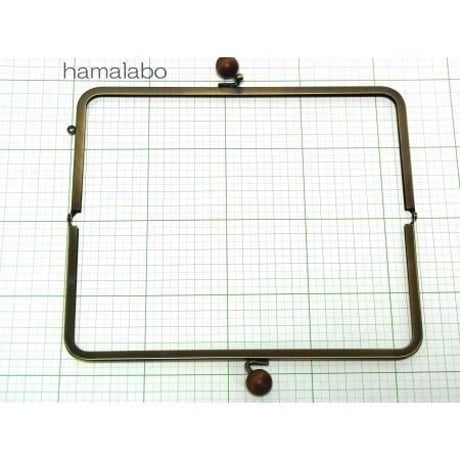 【HA-111】22cm/角型(茶色の木玉×アンティークゴールド)