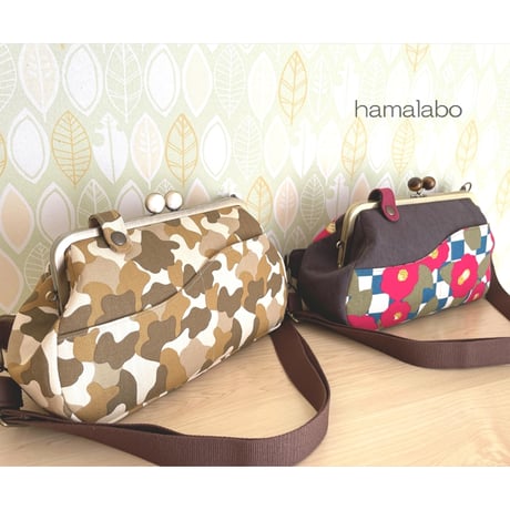 大特価品！【HA-1657】24cm大玉口金/角型/アンティークゴールド/＋(プラス)