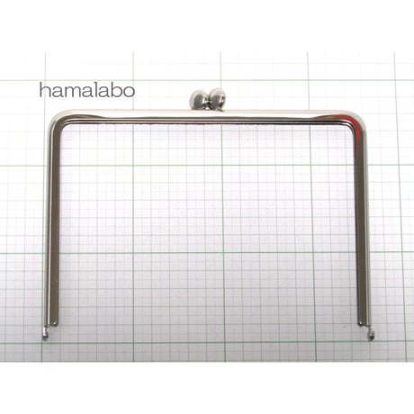 【HA-1347】17.7cm/角型の碁石口金(シルバー)