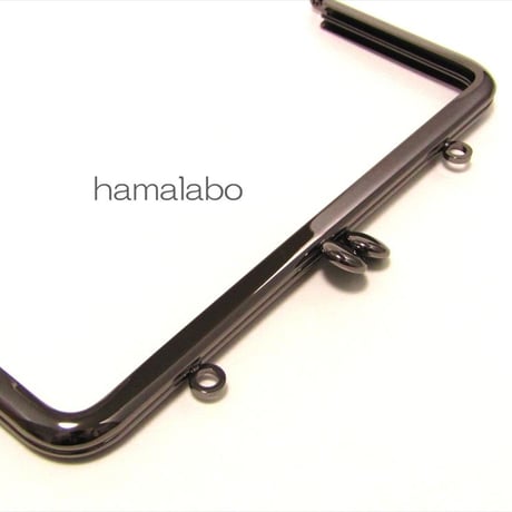 (廃盤予定)【HA-1465】18cm/角型口金(碁石×ブラック)カン付き