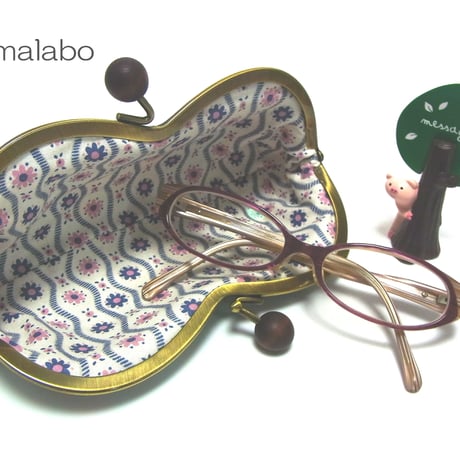 【HA-174】メガネ型(白玉×アンティークゴールド)