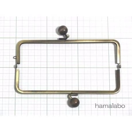 【HA-117】16.5cm木玉/角型(茶色の木玉×アンティークゴールド)