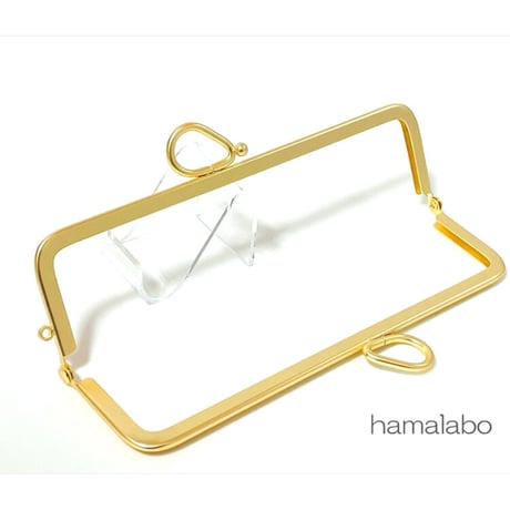 初回特価！【HA-2163】リングリボン口金 16.5cm/角型(ソフトゴールド)