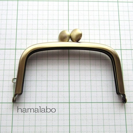 【HA-1454】9.9cm/くし型の碁石口金(アンティークゴールド)