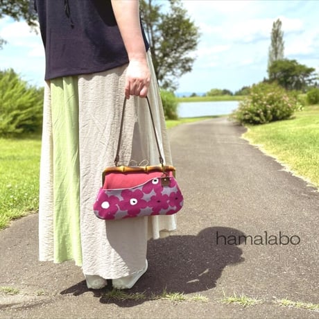 【KT-2110】がま口(ポケット)クラッチバッグ＆ショルダーバッグの型紙＆レシピ【24cm/角型用】