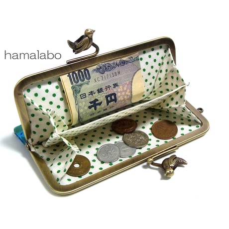【KT-1040】がま口コンパクト財布(仕切りアリ)の型紙＆レシピ【15cm/角型用】