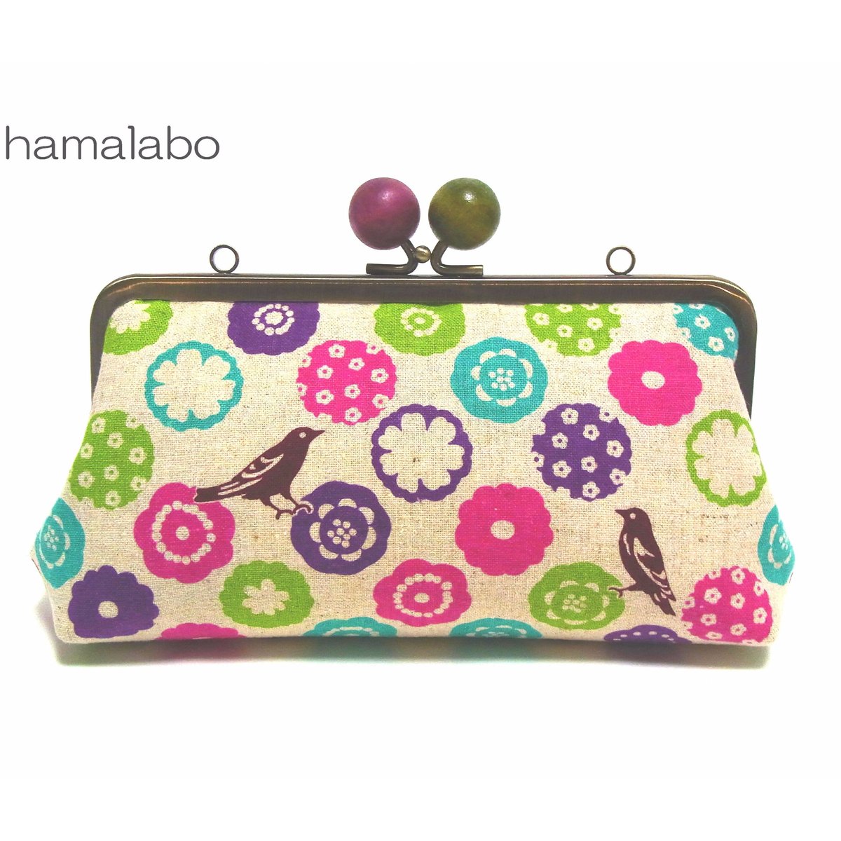 KT-1044】がま口ペンケース＆コスメ入れの型紙＆レシピ【18cm/角型用