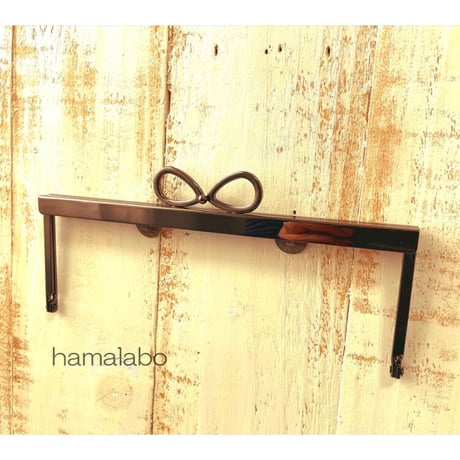 【HA-1799】19cm浮き足口金/(新リボン×ブラック)