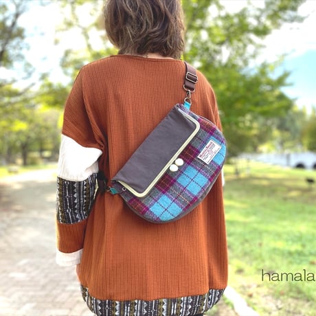 【KT-2144】ラウンド型がま口ショルダーバッグの型紙＆レシピ【24cm/角型用】