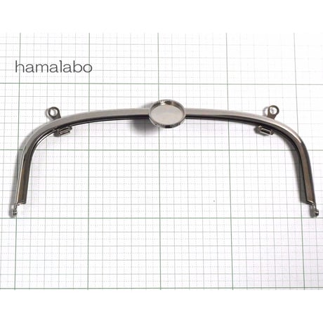 【HA-140】<レジン口金>20.4cm/くし型(シルバー)兼用カン付き