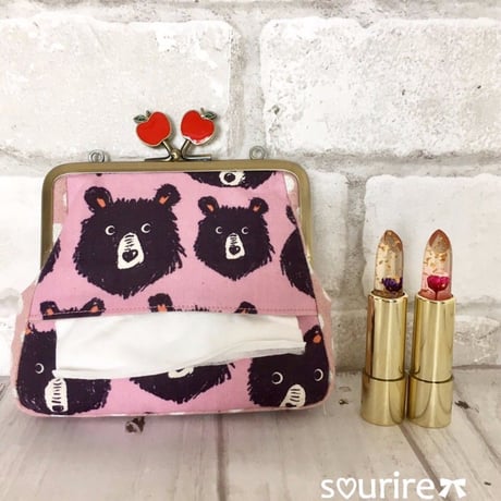 【KT-1058】がま口ティッシュinポーチの型紙＆レシピ【12cm/角型用】