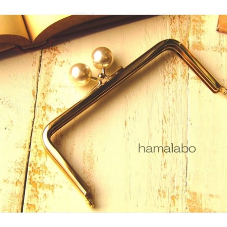 【HA-1519】12cm/角型(ホワイトパール×ゴールド)
