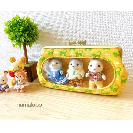 【HA-2029】ぽっちゃりネコ太の口金 16.5cm/角型(ブラック)