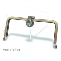 【HA-2256】オコシ式口金/12cm角型-ブラックストーン付き