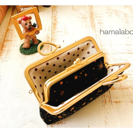 【HA-1889】親子口金12cm(新リボン×ソフトシルバー)