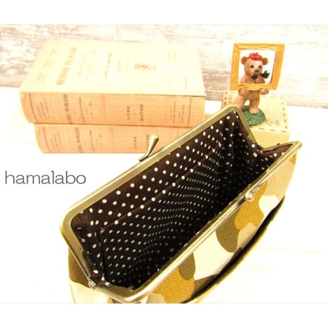 【HA-1848】16.5cm口金/(バットつまみ×グレー)マット加工