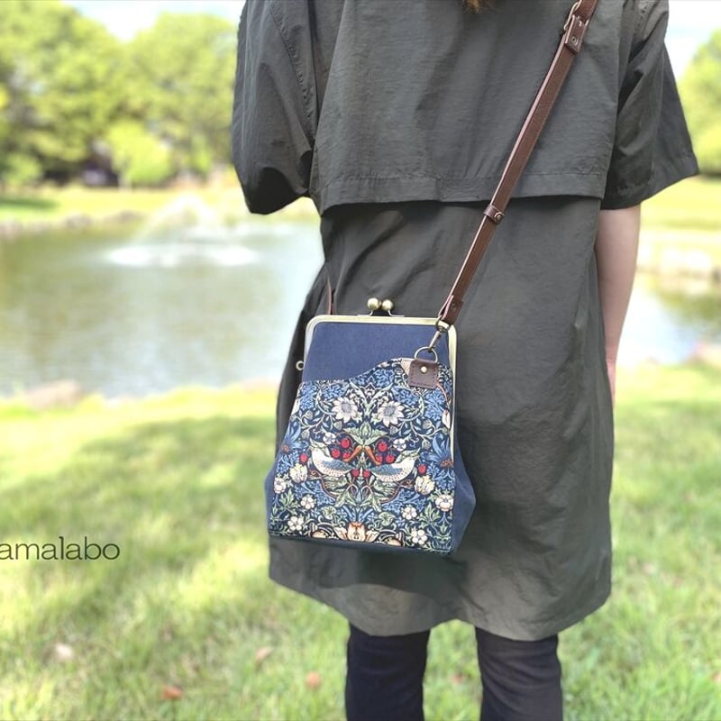 KT-2125】縦長版！ジャバラ式がま口ポケットショルダーバッグの型紙