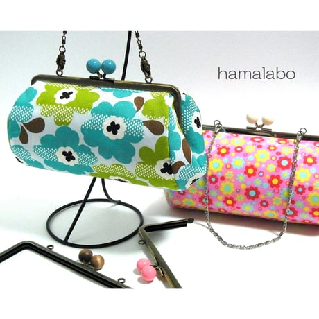 【HA-427】<ビスケット口金>18cm/角型(アンティークゴールド)・カン付き
