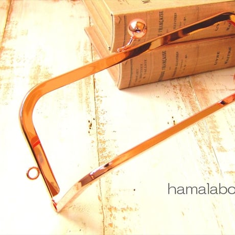 (廃盤予定)【HA-1910】24cm大玉口金/角型/ローズゴールド-ピンクゴールド/＋(プラス)