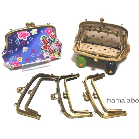 在庫調整で今だけ50％引き！【KT-2017】親子がま口ポーチ(マチあり)の型紙＆レシピ【14.5cm用】