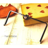 (販売休止)【HA-1589】オコシ式口金22cm/角型(ネコ×ブラック)