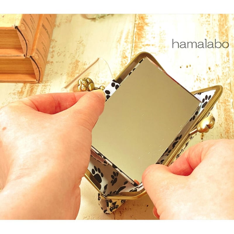 KT-2101】縫わずに作れる！横型がま口ミラーケース(立て鏡＆手鏡)の