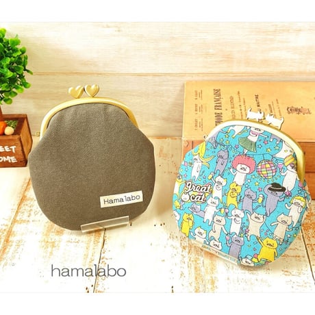 【対象口金購入で無料ダウンロード】KT-2105大きめペッタンコがま口の型紙＆レシピ【10cm/くし型用】