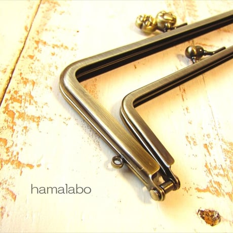 【HA-2090】親子口金18cm(肉球×アンティークゴールド)