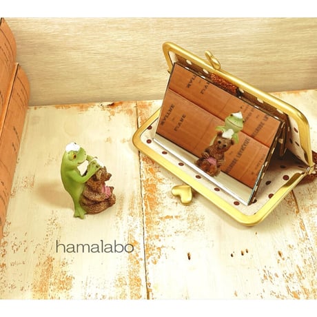 【HA-1927】ハート口金　12cm/角型(ローズゴールド-ピンクゴールド)