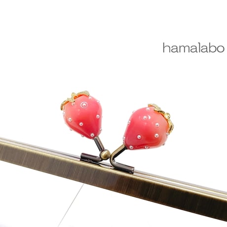【HA-2450】24cm角型口金/イチゴ(ピンク色)/＋(プラス)