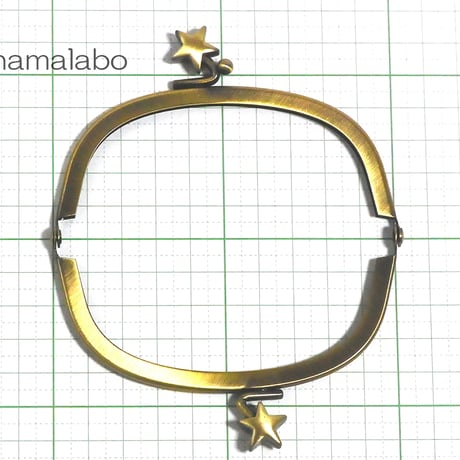 【HA-168】メタルスター口金(10cmくし型アンティーク×アンティークスター)