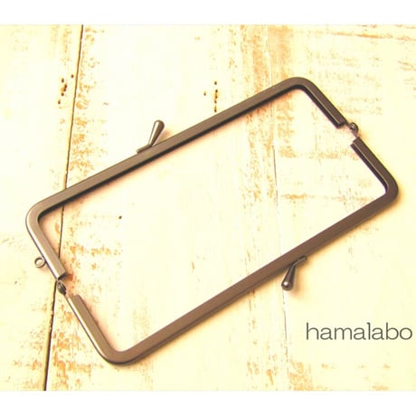 【HA-1848】16.5cm口金/(バットつまみ×グレー)マット加工